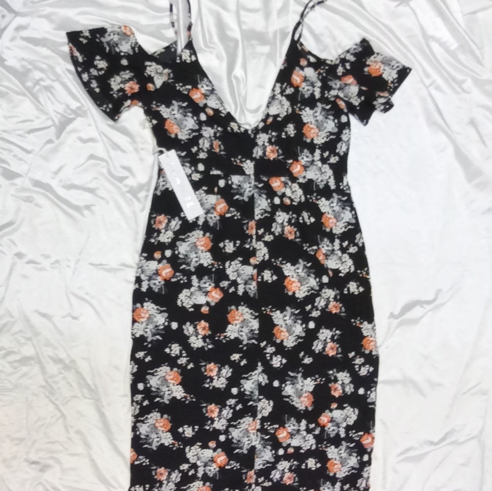 Lumiere black floral dress